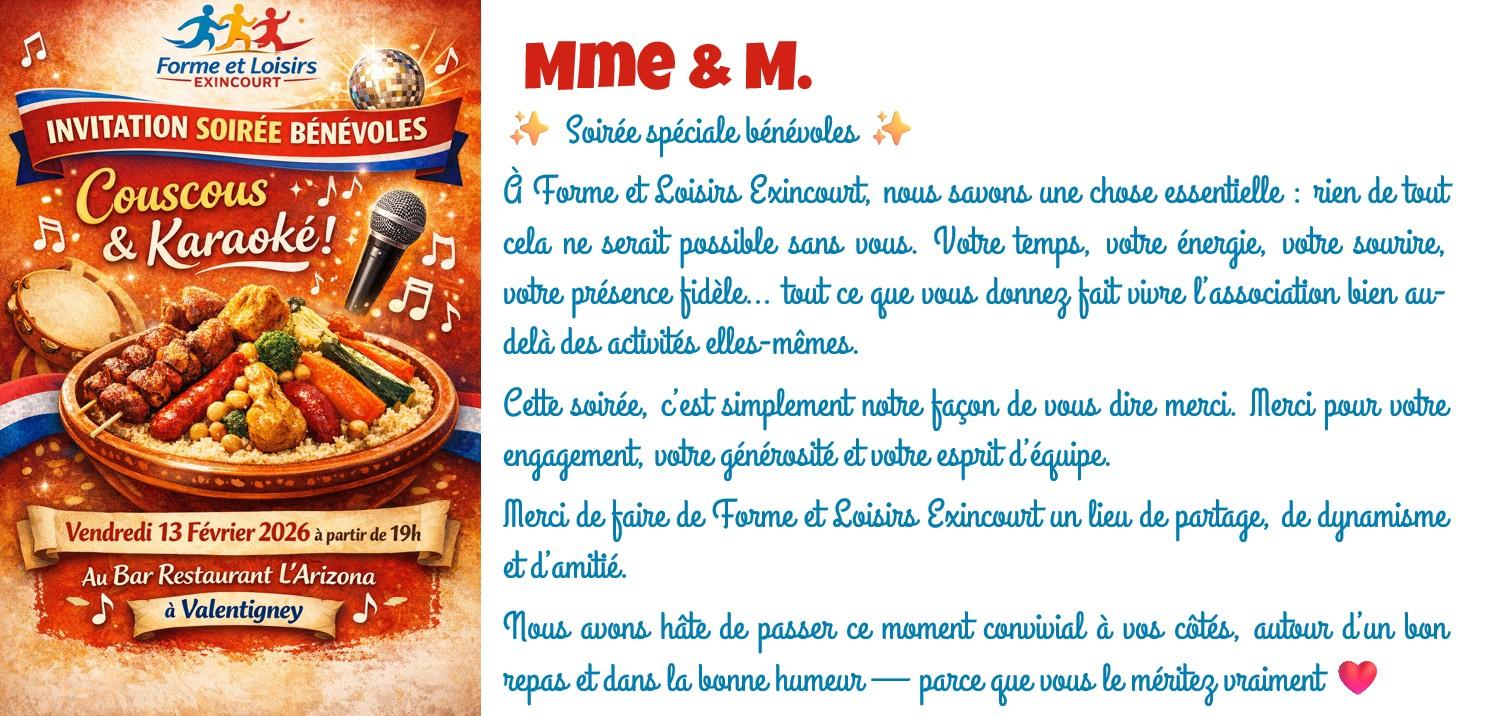 Carte invitation des benevoles